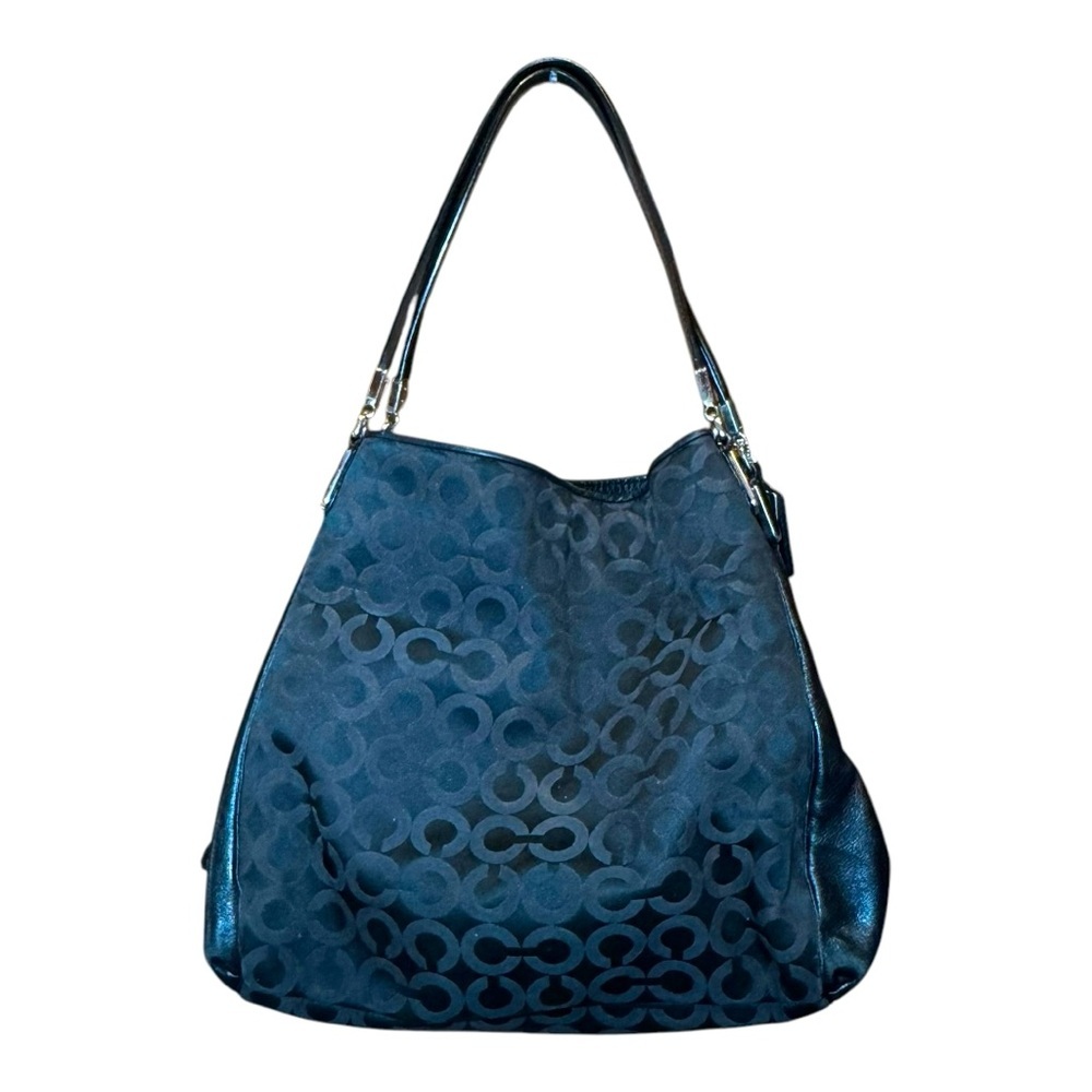 COACH Black Phoebe Op Art Satchel Bag